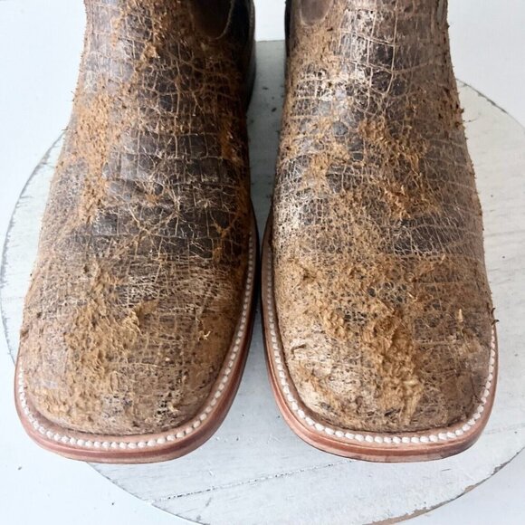 NEW Capitan CHEYENNE Mens Cowboy Boots 11D Western Square Toe Brown Leather Sole - Picture 6 of 11